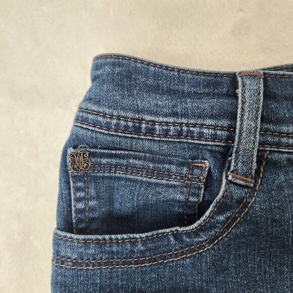 Y2K Nine West Denim Bermuda Shorts Size 6 Dark Wash Blue Preppy Jorts Lucie - Picture 3 of 8
